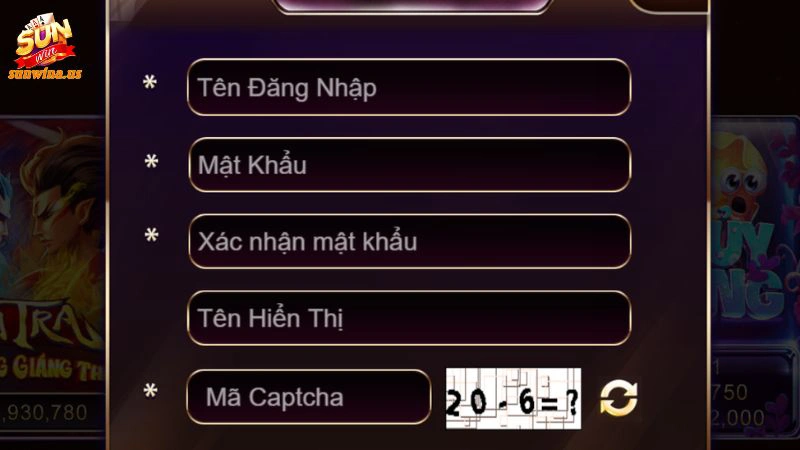 Đăng ký tài khoản Sunwin