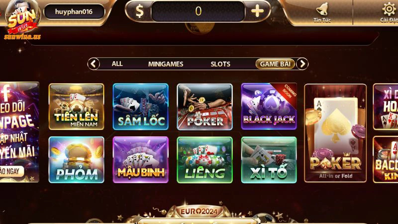 Kho game bài đổi thưởng cực chất tại Sun Win